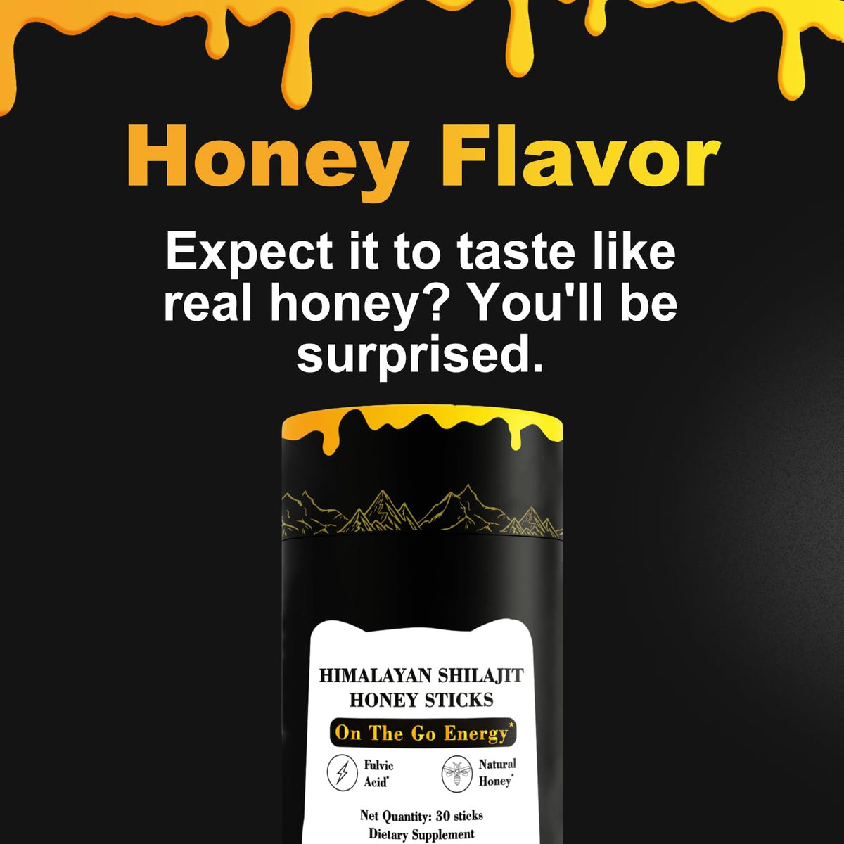 VitaBuy Shilajit honey sticks with Himalayan saffron, 30-count immune support supplement package