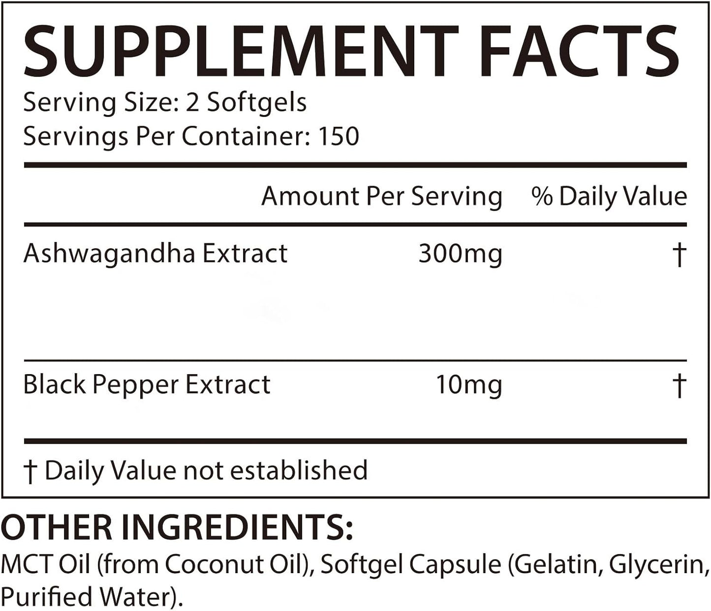 ZUZOKKAHA Ashwagandha Extract Relaxation Calm Mood Supplement Softgels 300 Count