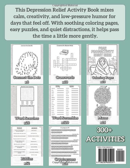 Estoria Press Depression Relief Activity Book for Anxiety Stress