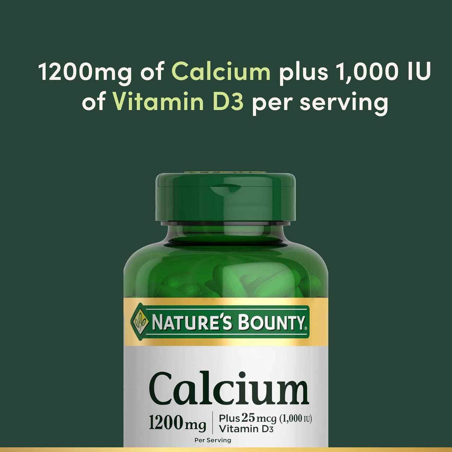 Nature's Bounty Calcium 1200 mg with Vitamin D3 Bone Health Softgels
