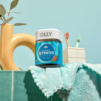 OLLY Goodbye Stress Support Supplement Berry Verbena Gummies