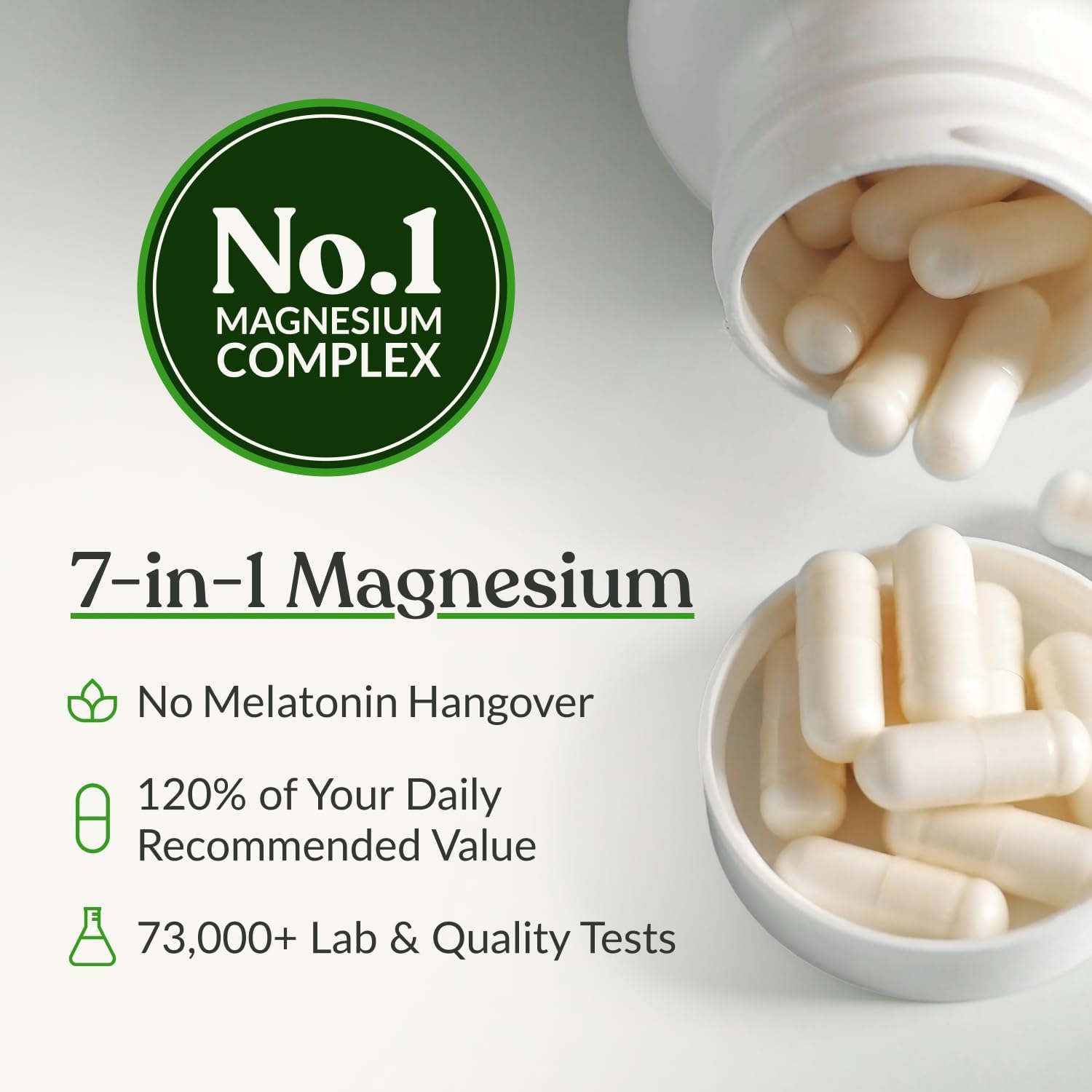 BIOptimizers Magnesium Breakthrough Supplement 500mg 7-Form 60 Capsules