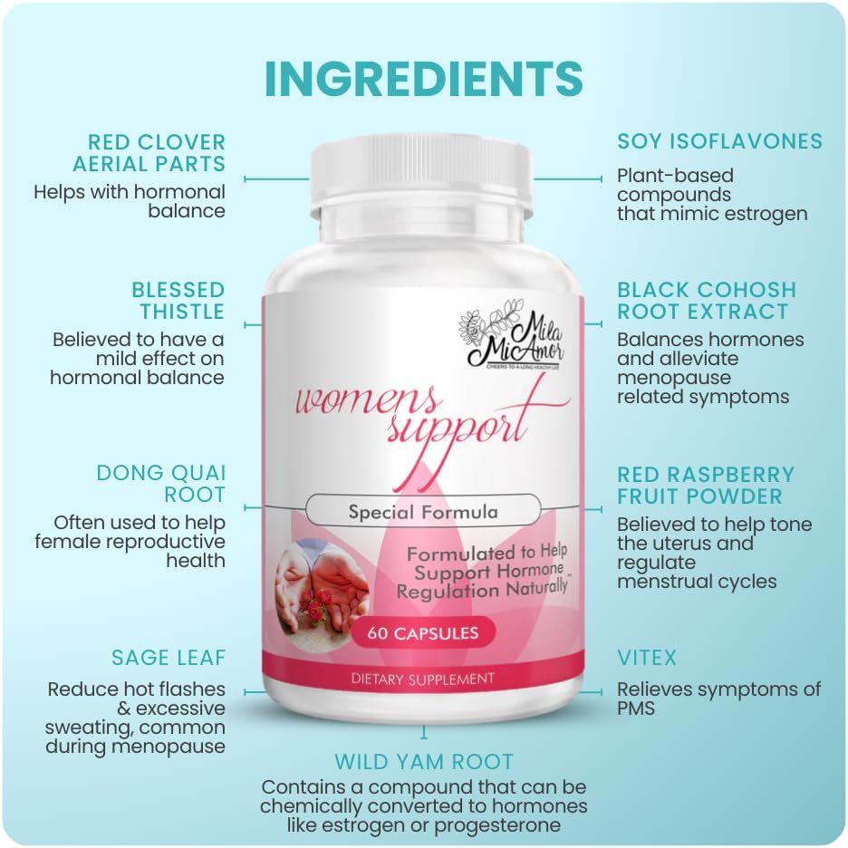 Mila Miamor Women's Support Hormone Regulator Capsules 60 Count