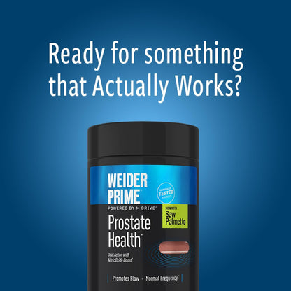 Weider Prime Prostate Health Dual Action Nitric Oxide Boost Men's Wellness 60 Capsules