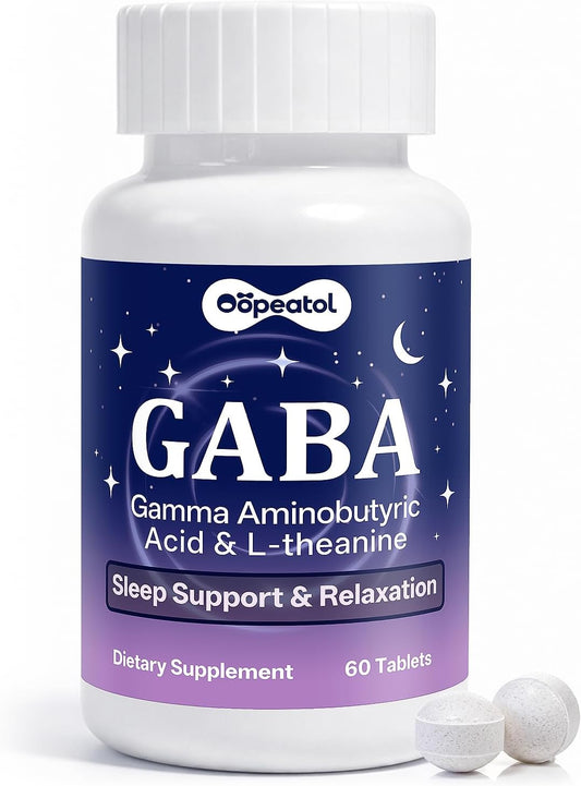 Oopeatol GABA L-Theanine Stress Sleep Mood Support Tablets 60 Count