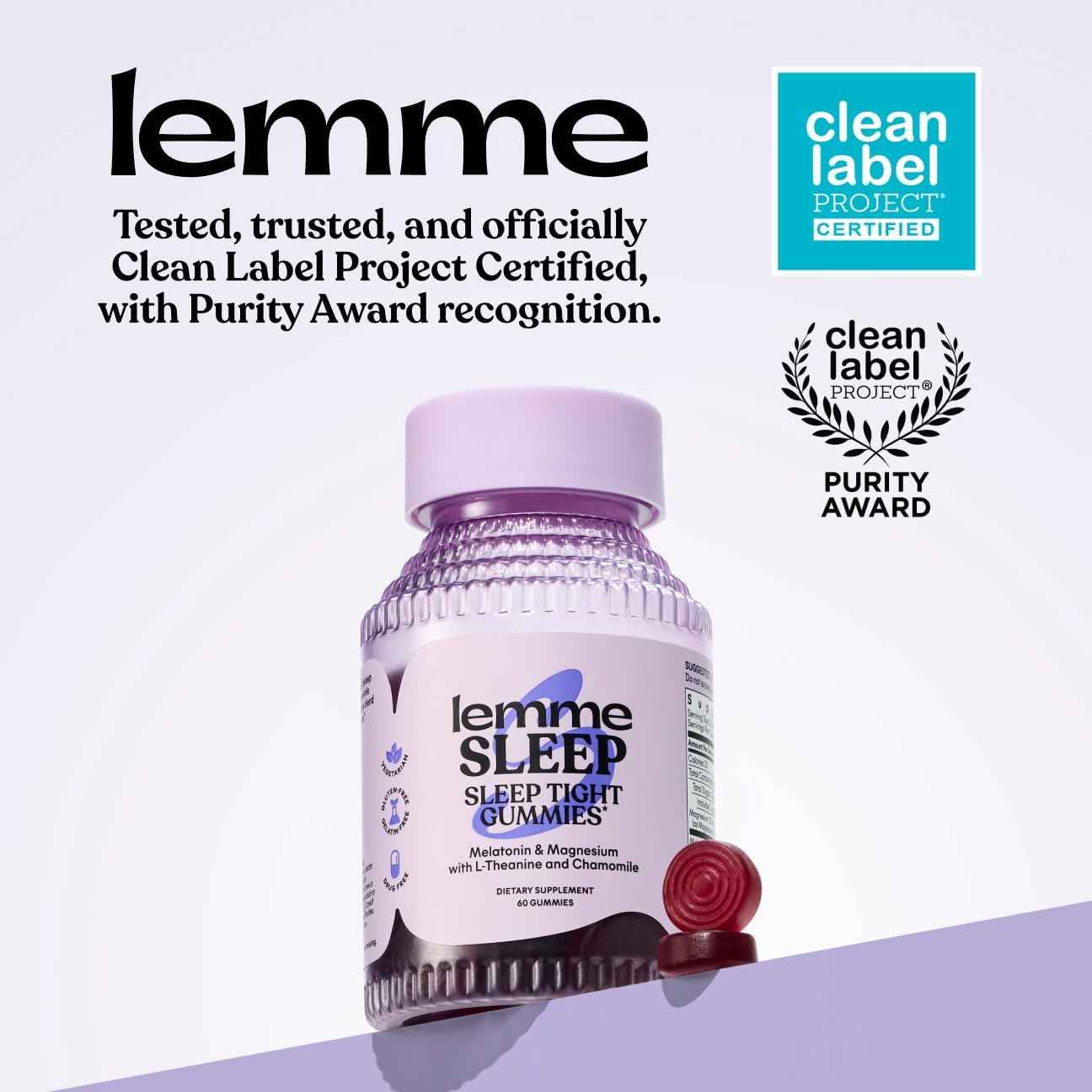 Lemme Sleep Gummies 5mg Melatonin Berry Flavored 60 Count