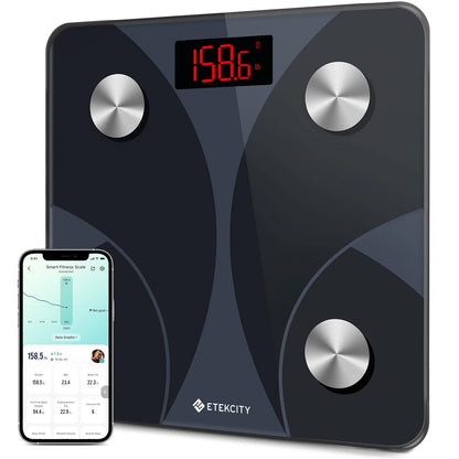 Etekcity Smart Scale Body Weight Fat BMI 400 lb Capacity Bluetooth LED Tempered Glass