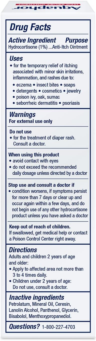 Aquaphor Children's Itch Relief Ointment 1% Hydrocortisone