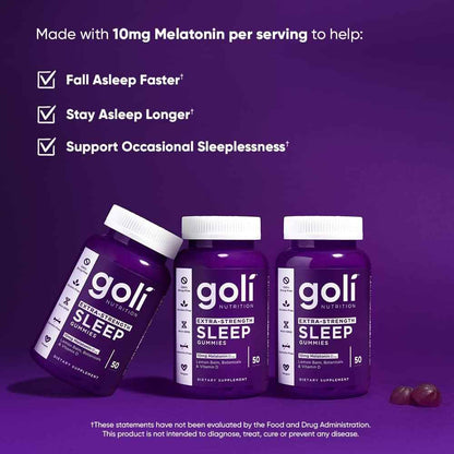 Goli Extra Strength Sleep Gummy 10mg Melatonin 50 Count