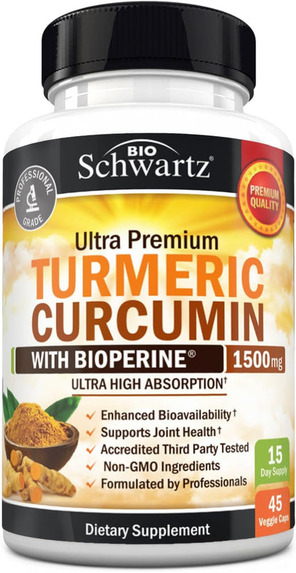 BioSchwartz Turmeric Curcumin with Black Pepper Extract 1500mg 90 Capsules