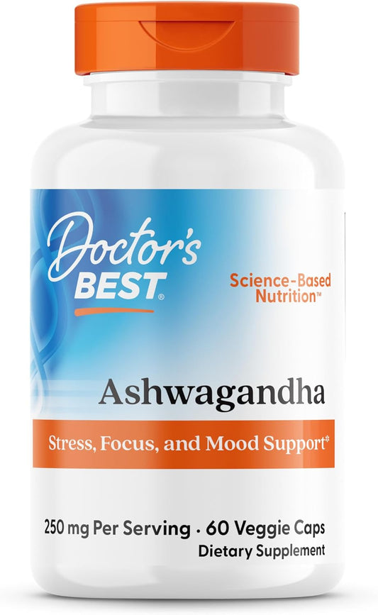 Doctor's Best Sensoril Ashwagandha Stress Wellness Support Capsules 60 Count