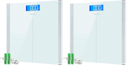 Etekcity Digital Body Weight Bathroom Scale 400 lb Capacity 6mm Tempered Glass Blue LCD Display
