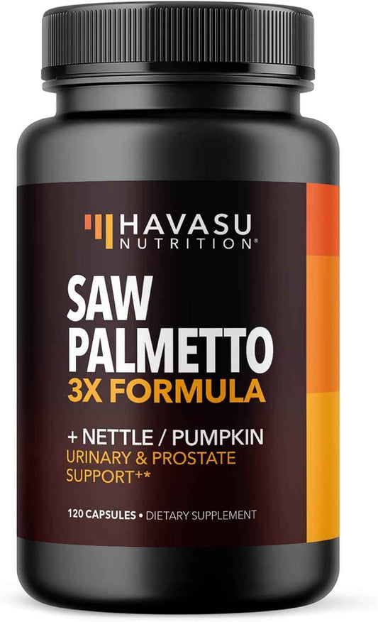 Havasu Nutrition Saw Palmetto 3X Formula DHT Blocker Prostate Health Supplement 120 Count