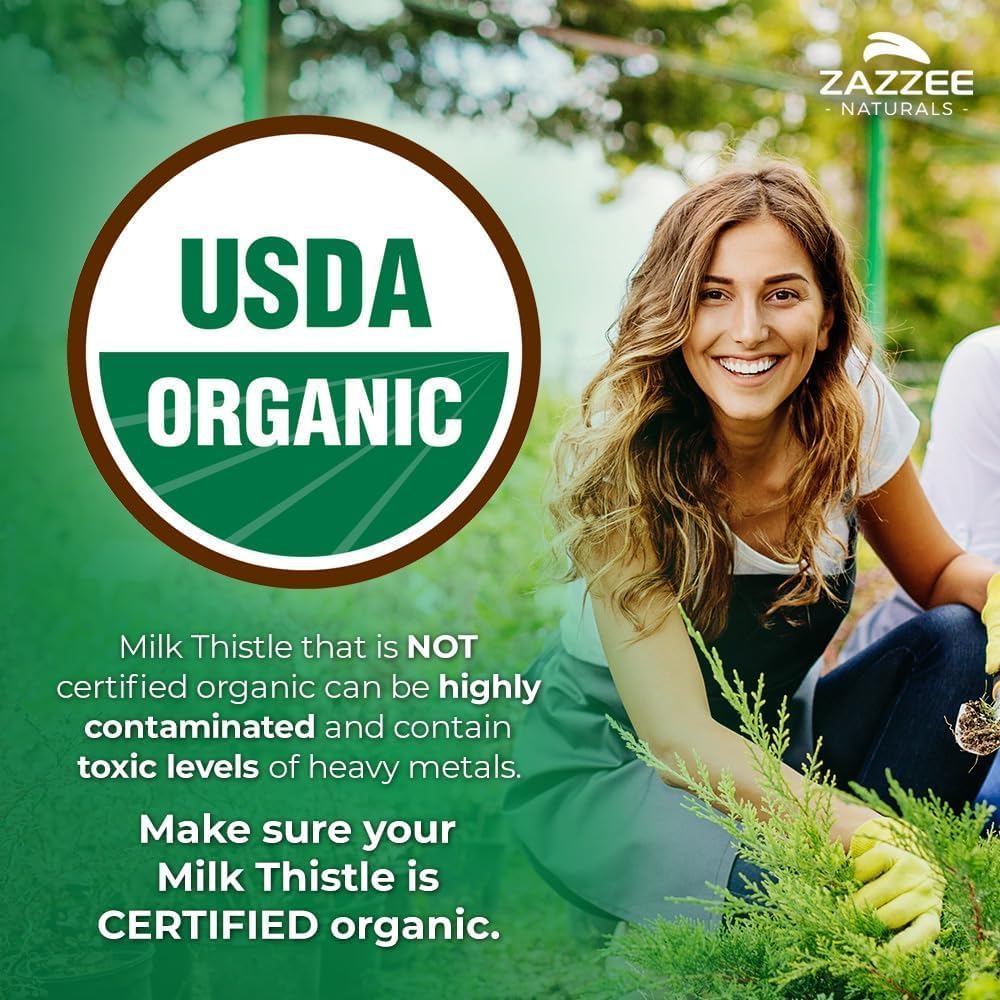 Zazzee Milk Thistle Liver Support Detox Formula Capsules