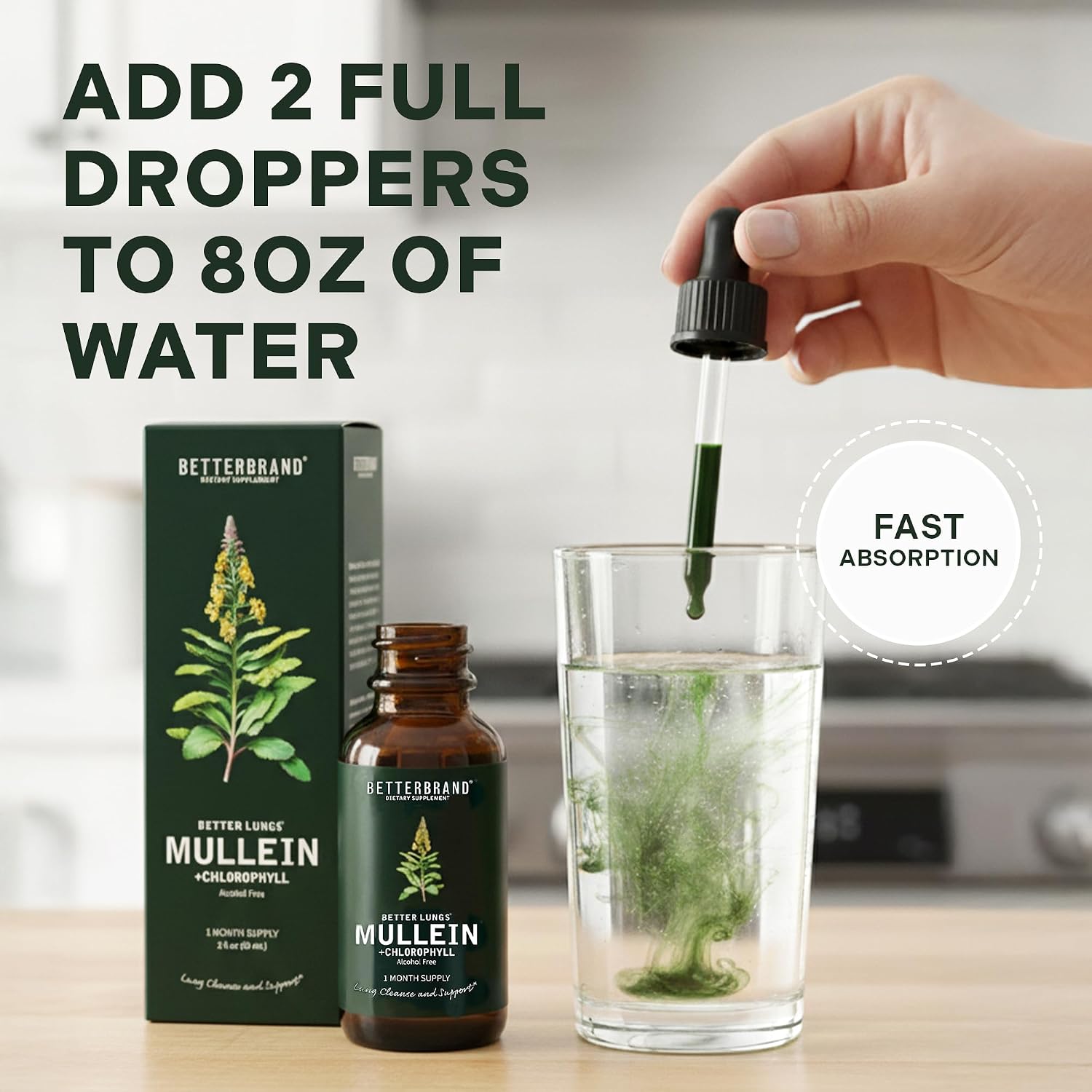 Betterbrand Mullein Drops Lung Detox Respiratory Support Liquid