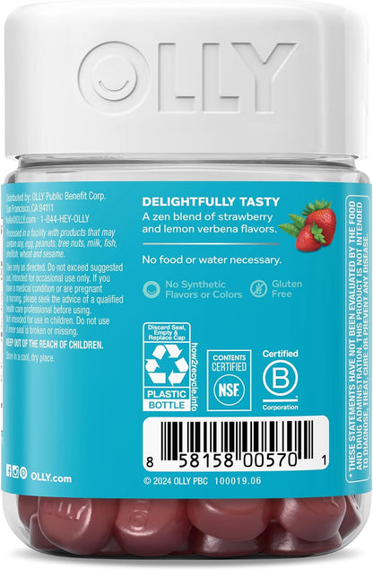 OLLY Goodbye Stress Support Supplement Berry Verbena Gummies