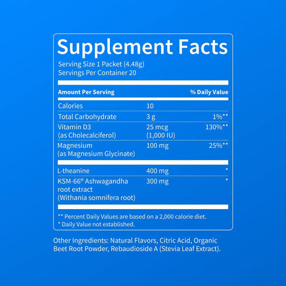 Nello Supercalm Powdered Drink Mix Cortisol Reducer Raspberry Lemonade