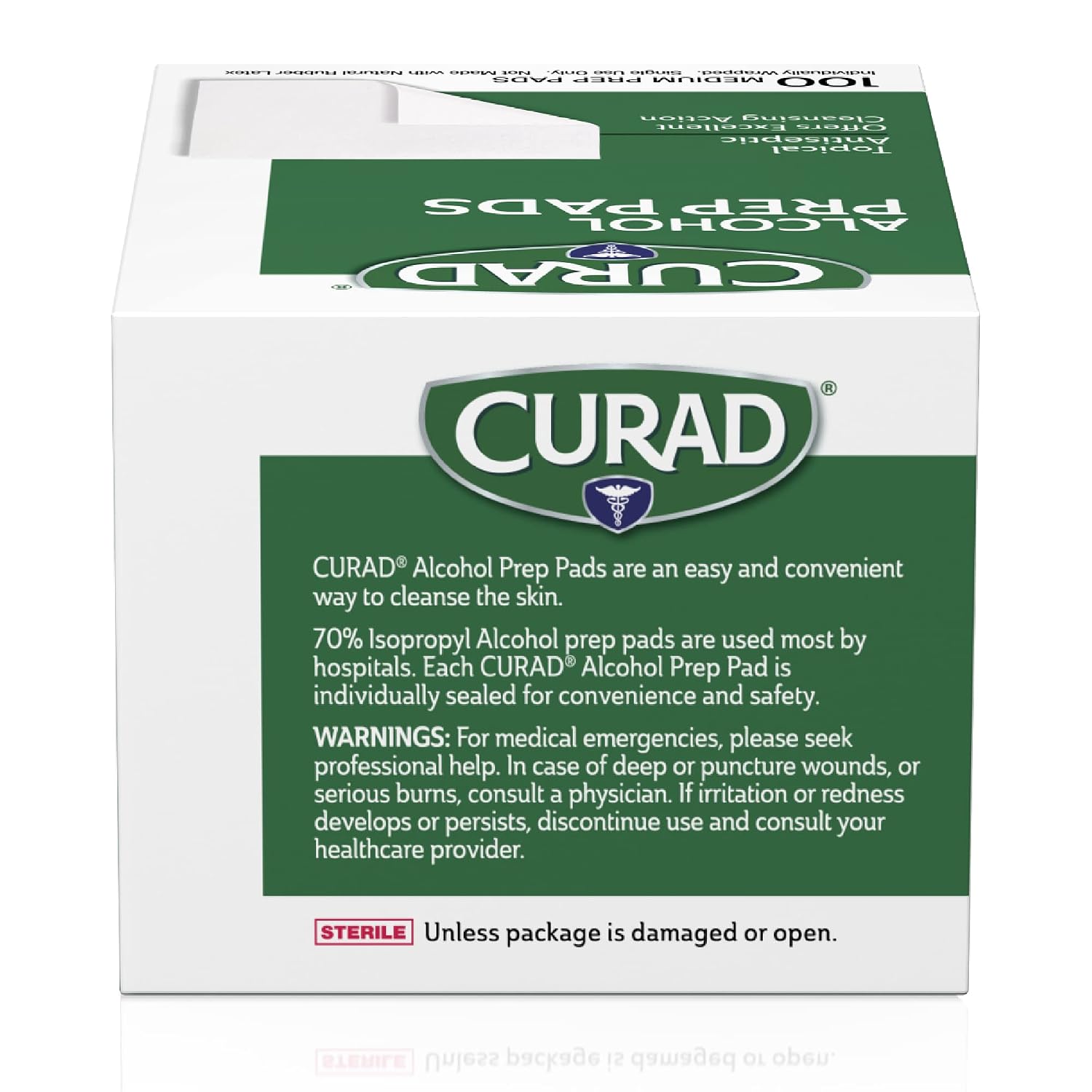 CURAD 70% Isopropyl Alcohol Prep Pads 400 Count First Aid Wipes