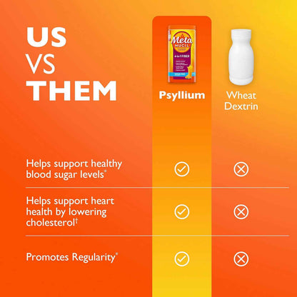 Metamucil 4-in-1 Psyllium Husk Fiber Supplement Sugar-Free Orange 180 Servings