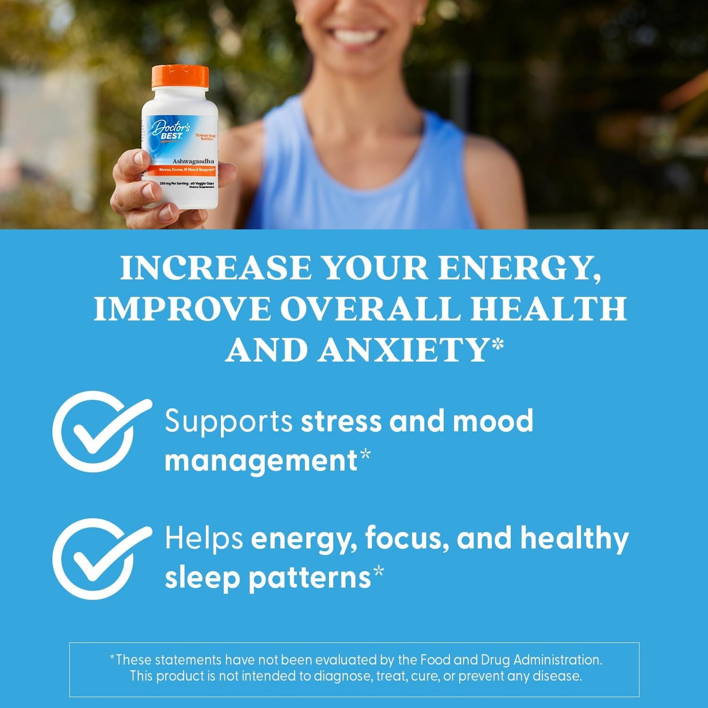 Doctor's Best Sensoril Ashwagandha Stress Wellness Support Capsules 60 Count
