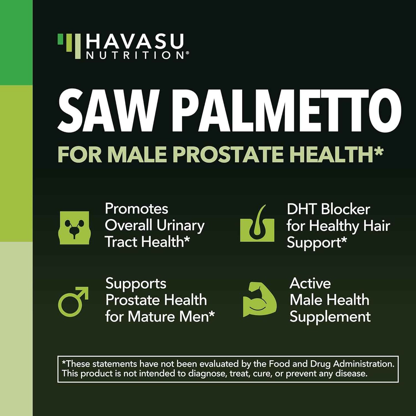 Havasu Nutrition Saw Palmetto Men's Prostate Health Supplement 500mg 100 Count