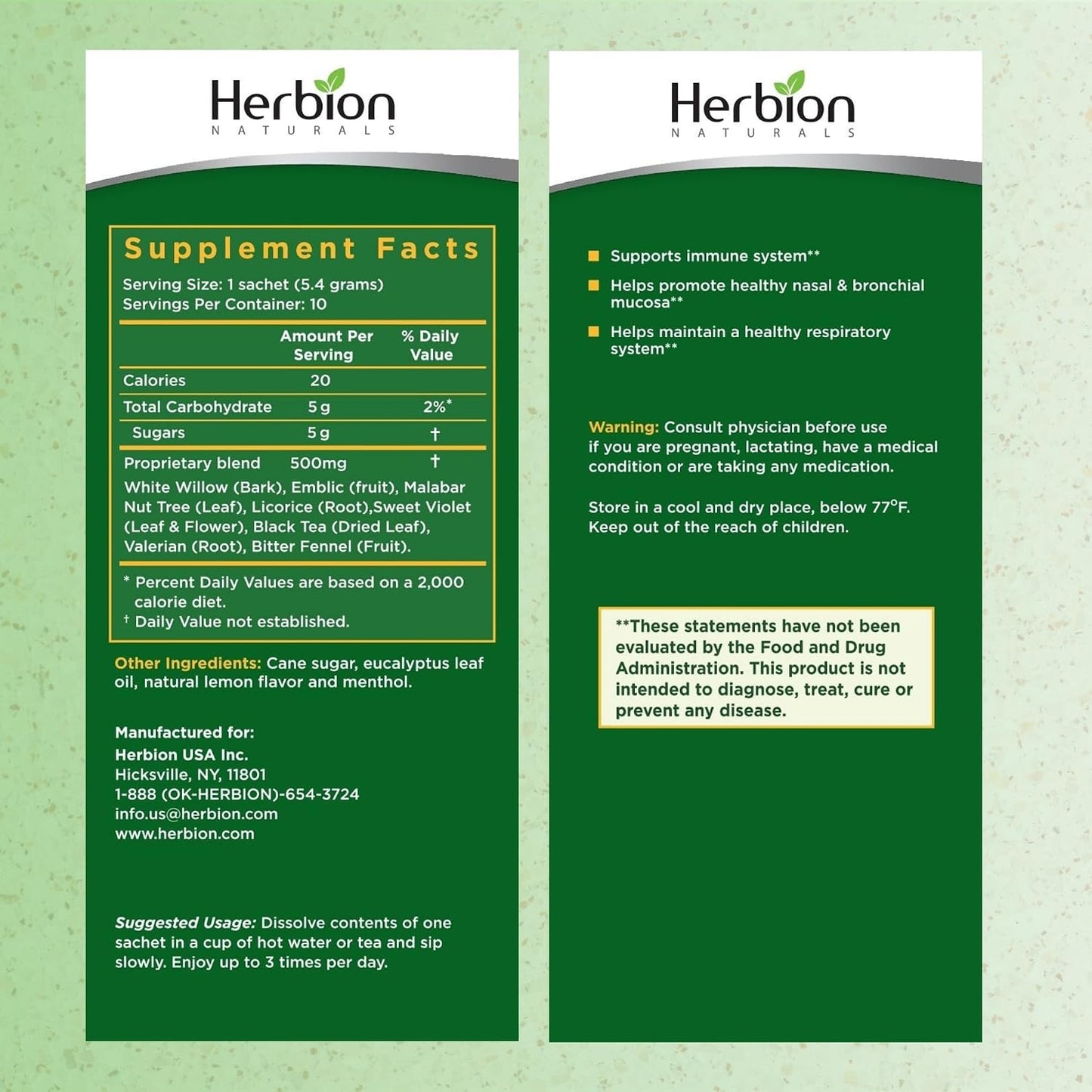 HERBION Naturals Respiratory Care Herbal Support Granules