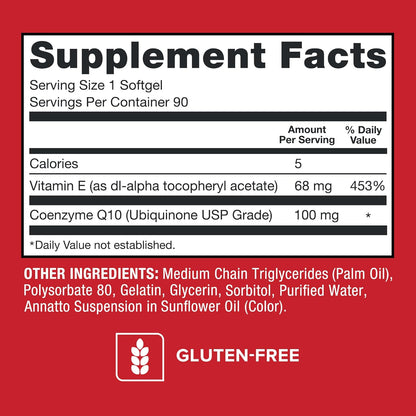 Qunol Ultra CoQ10 100mg Softgels Antioxidant Supplement