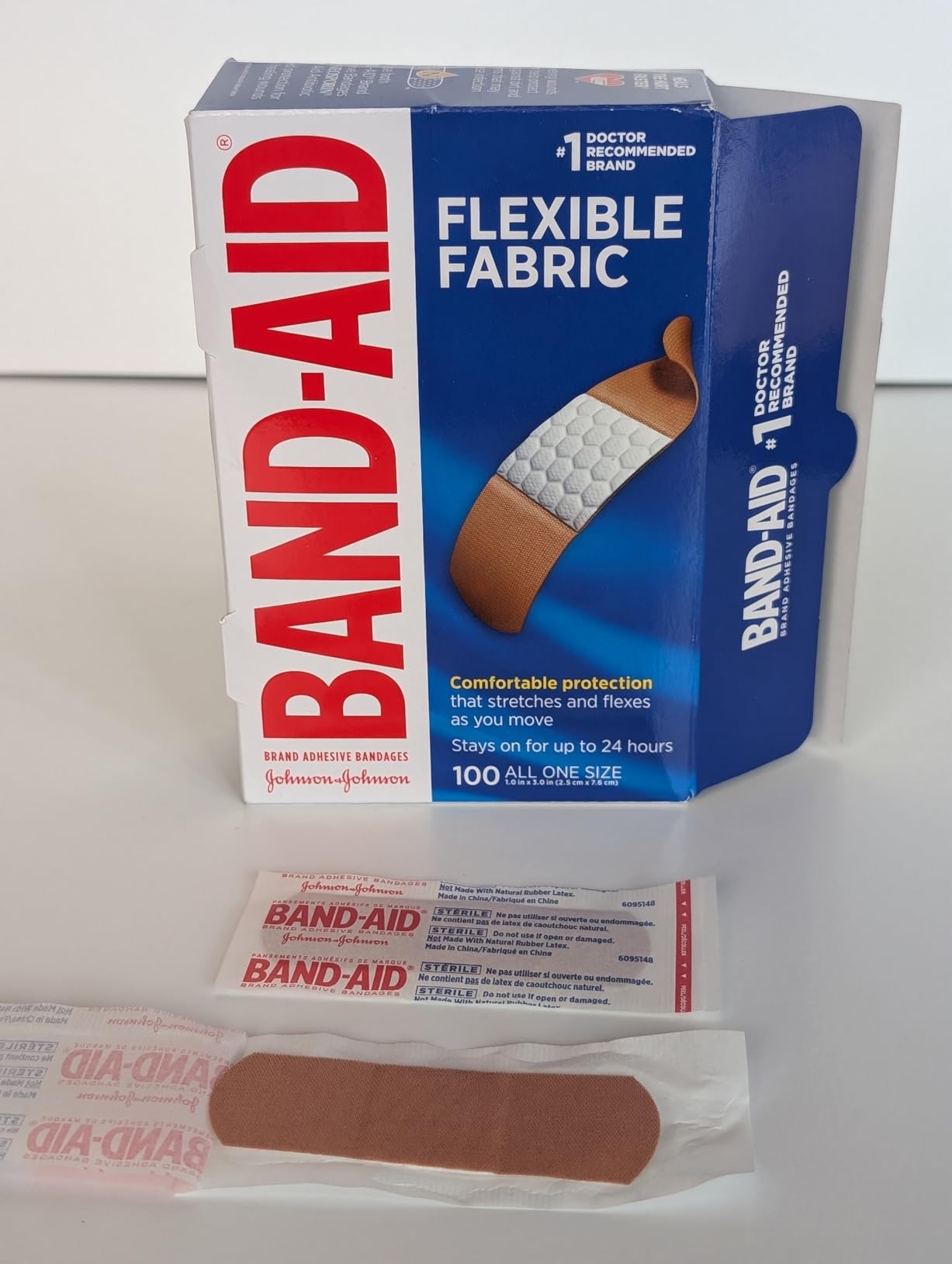 BAND-AID Flexible Fabric Adhesive Bandages All One Size 100 Count