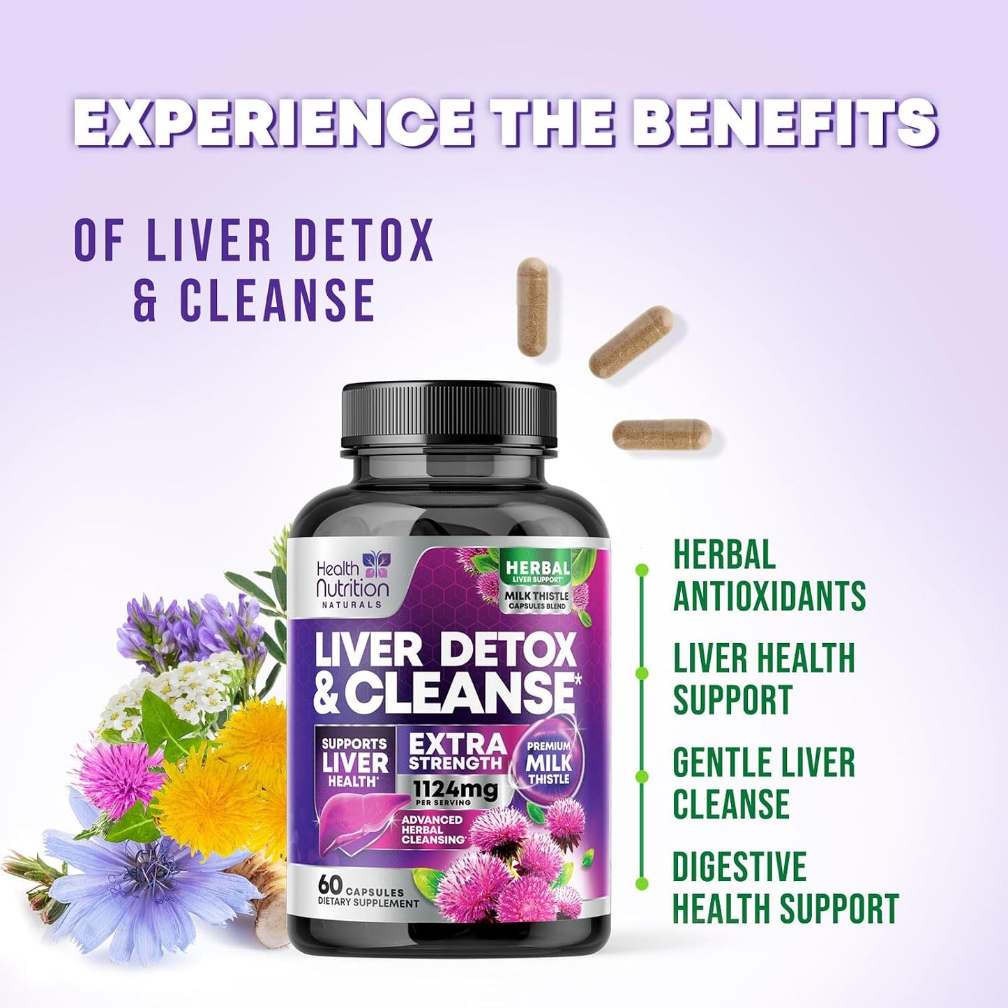 Health Nutrition Naturals Milk Thistle Liver Detox Support Capsules