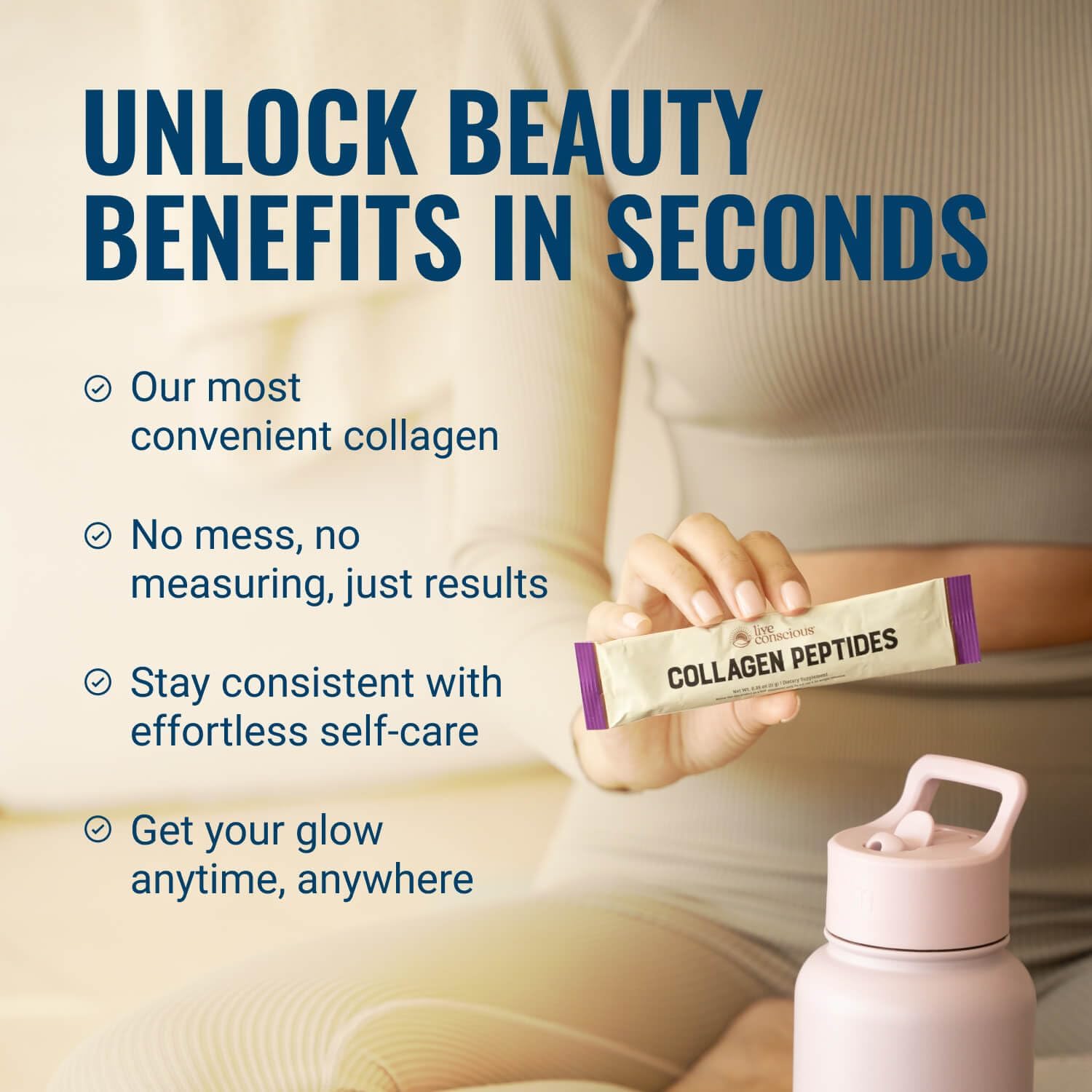 Live Conscious Collagen Peptides Powder Grass Fed Hydrolyzed 16oz