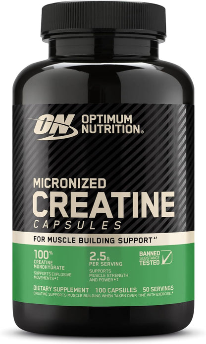 Optimum Nutrition Micronized Creatine Monohydrate Capsules 2.5g Per Serving 50 Servings