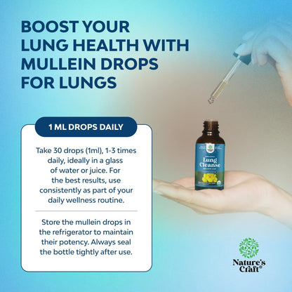 Natures Craft Organic Mullein Drops Respiratory Support Liquid