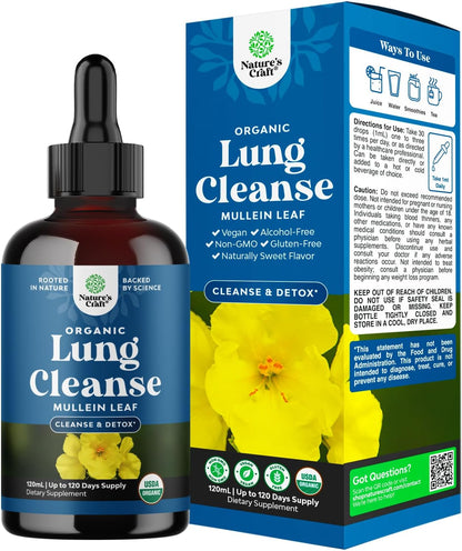 Natures Craft Organic Mullein Drops Respiratory Support Liquid