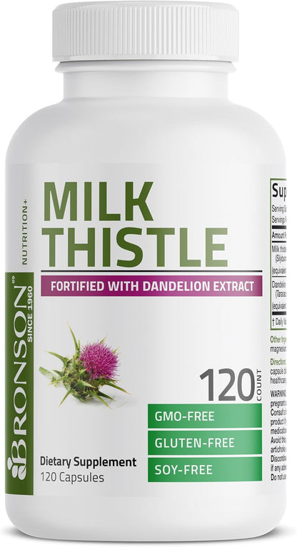 Bronson Milk Thistle Liver Detox Cleansing Formula Capsules