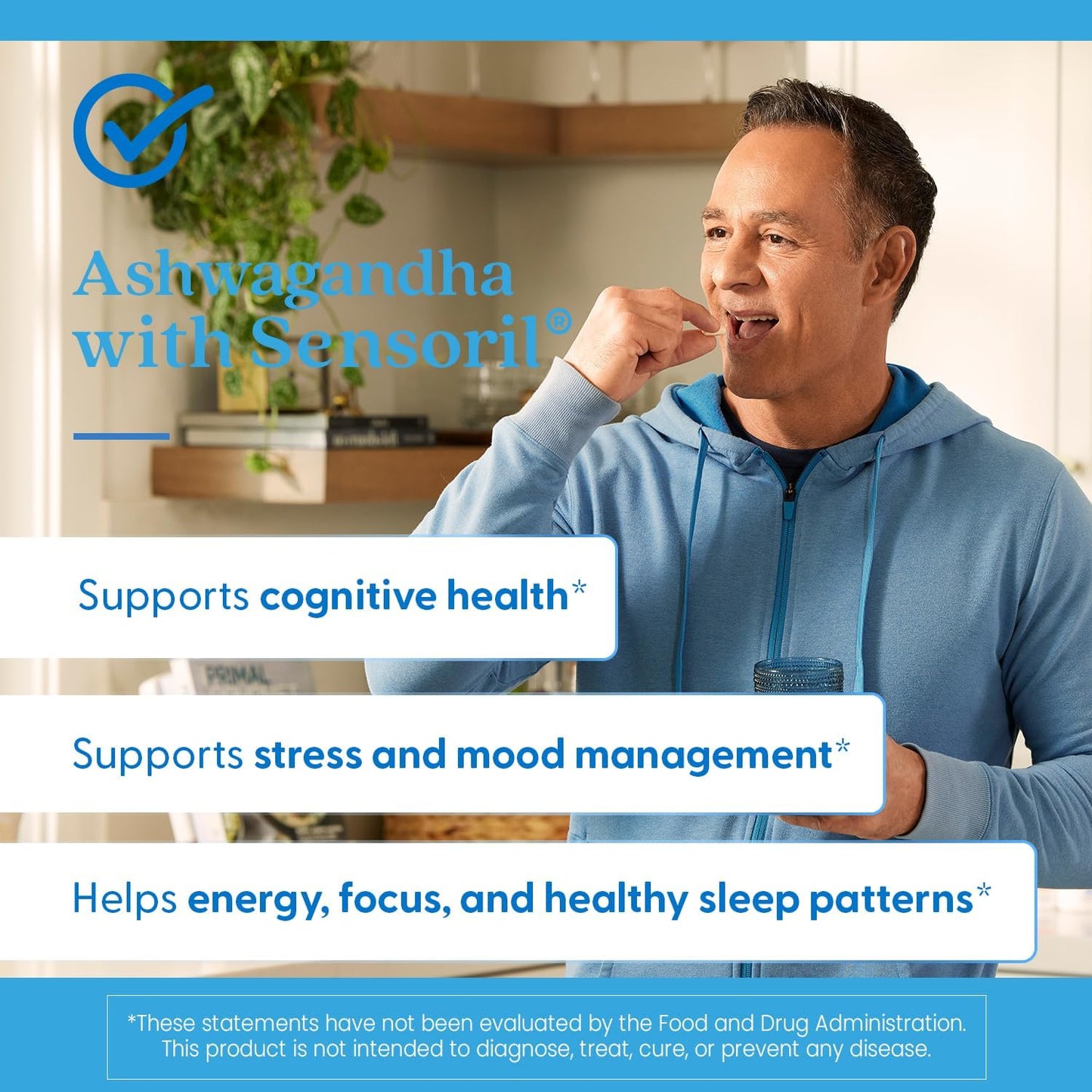 Doctor's Best Sensoril Ashwagandha Stress Wellness Support Capsules 60 Count