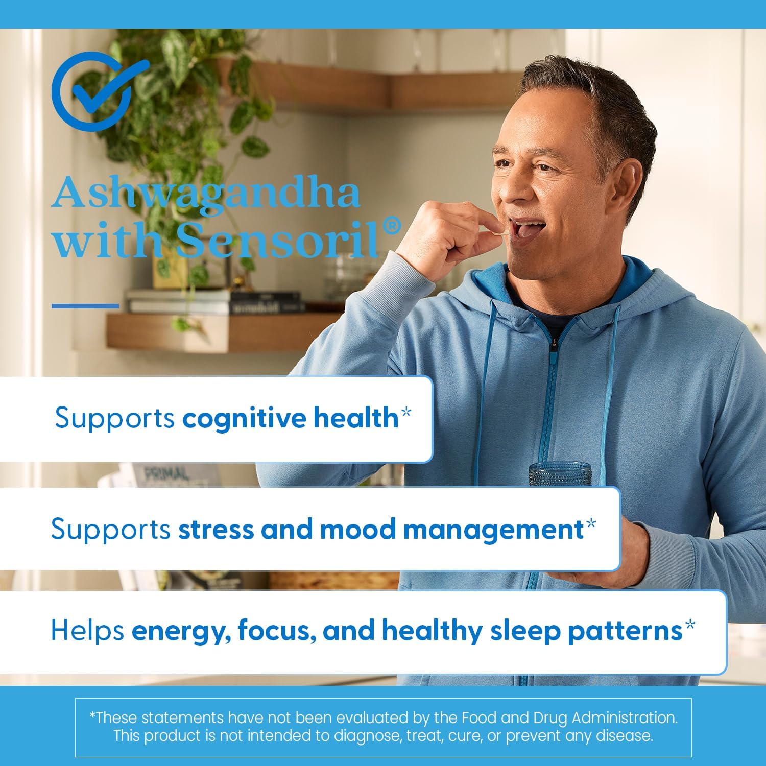 Doctor's Best Sensoril Ashwagandha Stress Wellness Support Capsules 60 Count