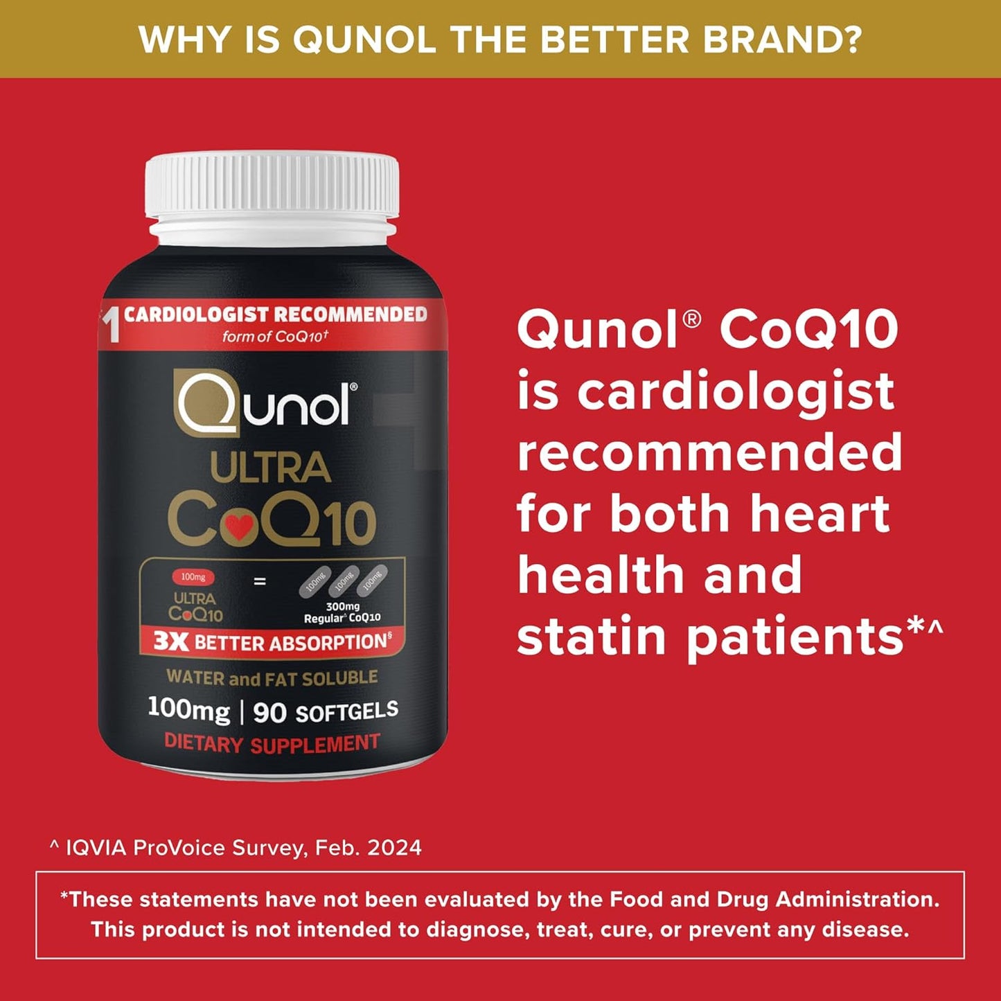 Qunol Ultra CoQ10 100mg Softgels Antioxidant Supplement