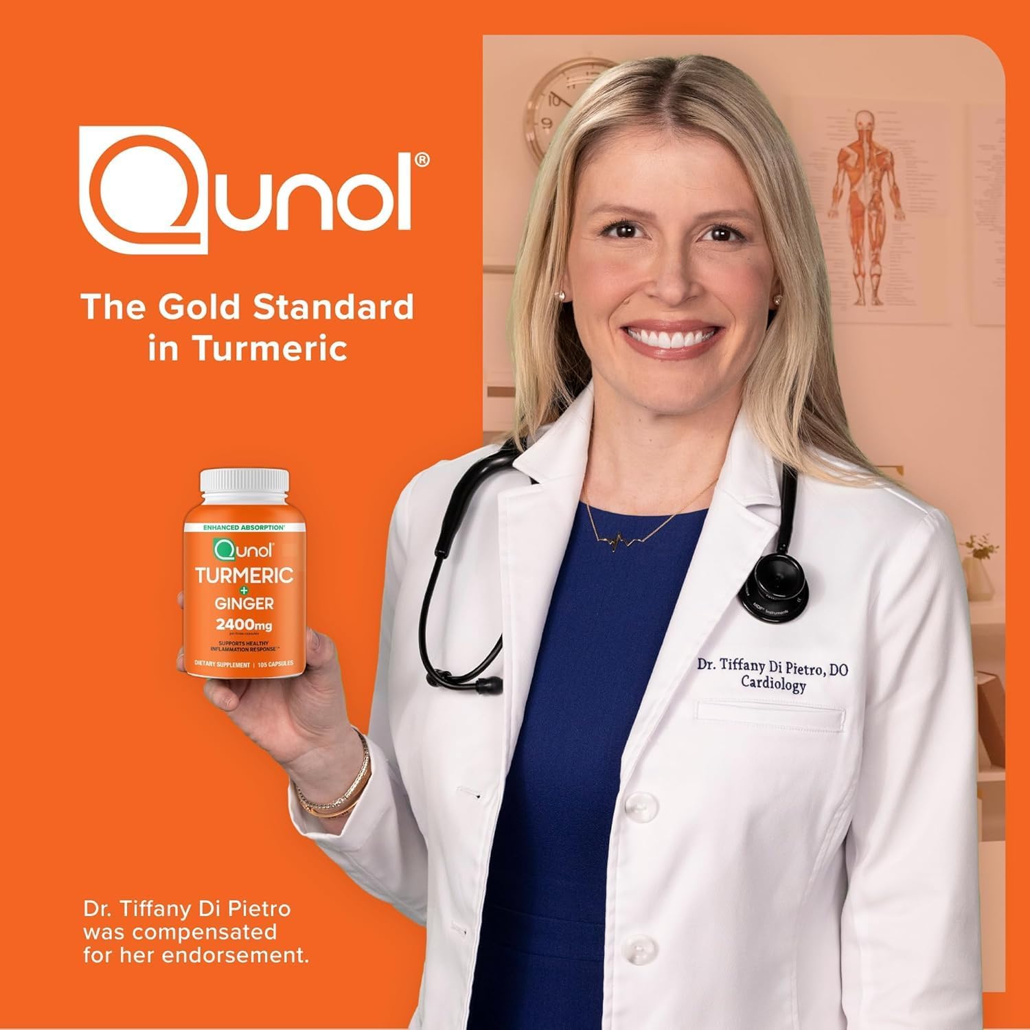 Qunol Turmeric Curcumin with Black Pepper & Ginger 2400mg 105ct