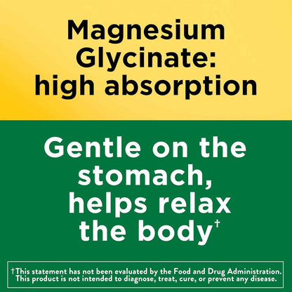 Nature Made Magnesium Glycinate 200 mg High Absorption Supplement 60 Capsules