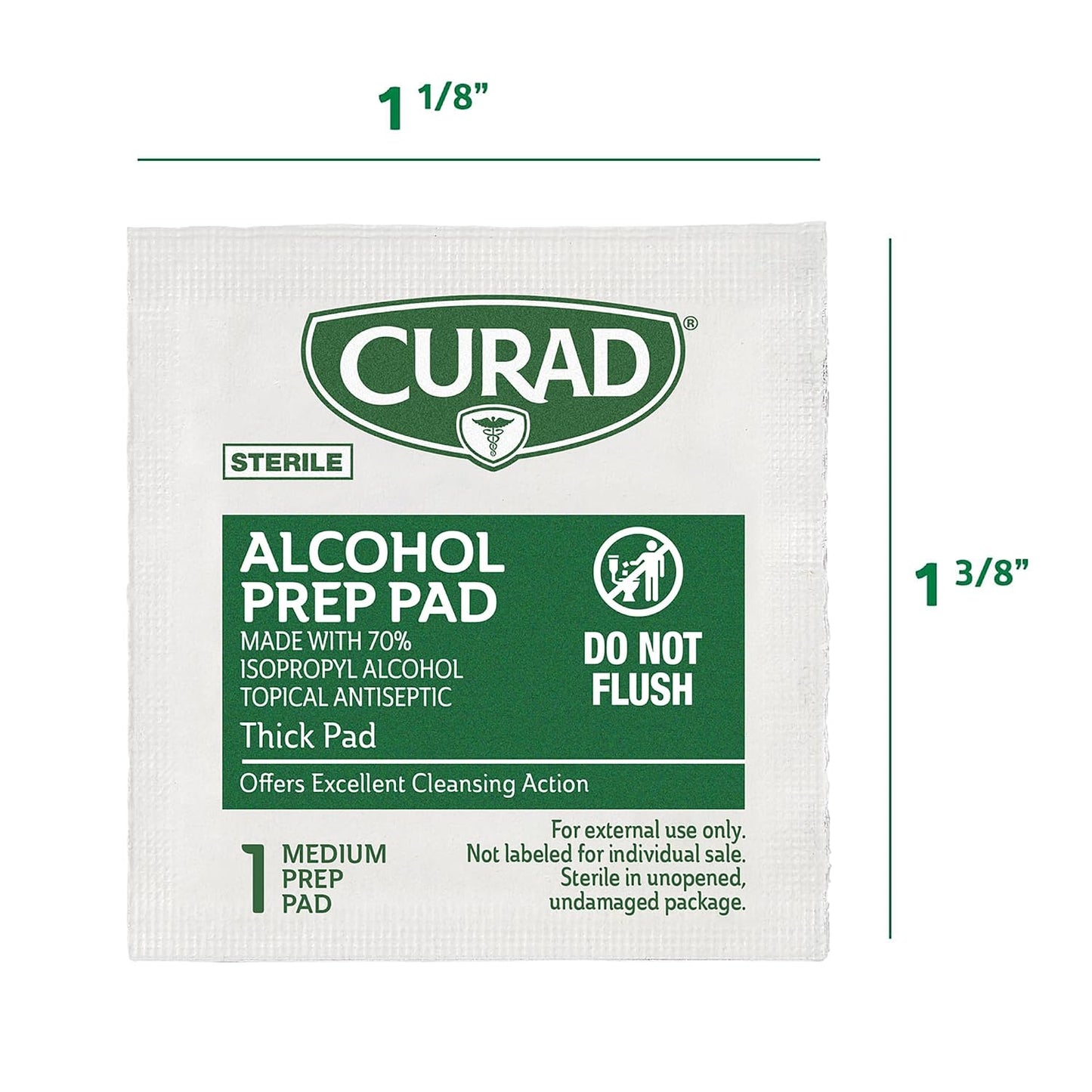 CURAD 70% Isopropyl Alcohol Prep Pads 400 Count First Aid Wipes