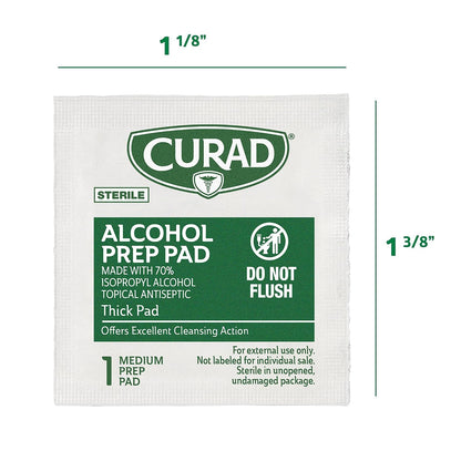 CURAD 70% Isopropyl Alcohol Prep Pads 400 Count First Aid Wipes