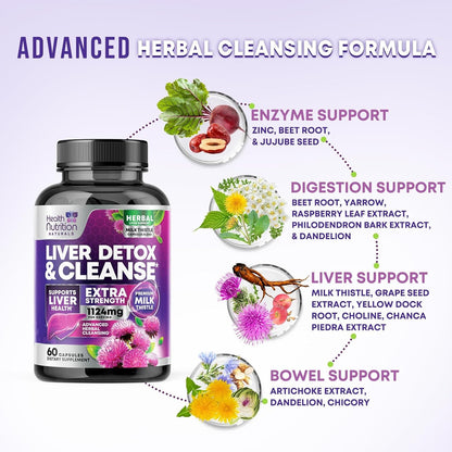 Health Nutrition Naturals Milk Thistle Liver Detox Support Capsules