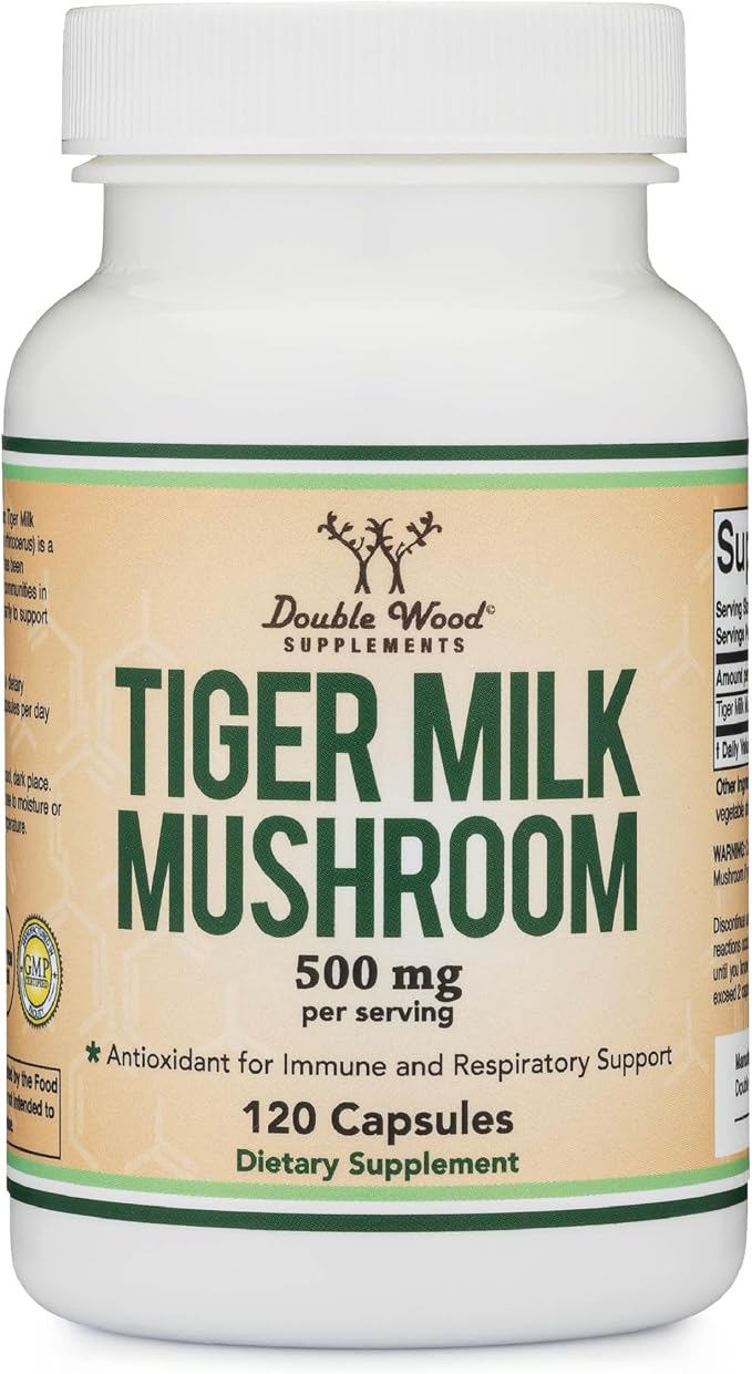 Double Wood Supplements Tiger Milk Mushroom Respiratory Support Capsules