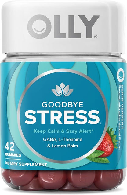 OLLY Goodbye Stress Support Supplement Berry Verbena Gummies