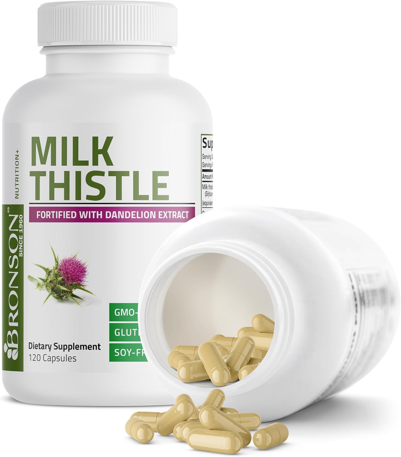 Bronson Milk Thistle Liver Detox Cleansing Formula Capsules