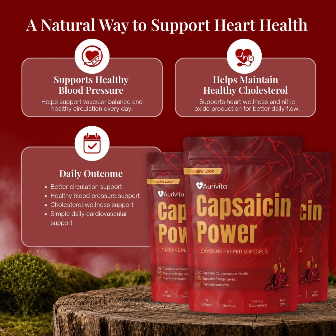 Aurivita Cayenne Pepper Capsaicin Supplement 180 Count