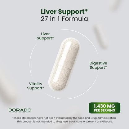 Dorado Nutrition Milk Thistle Liver Cleanse Detox Support Capsules