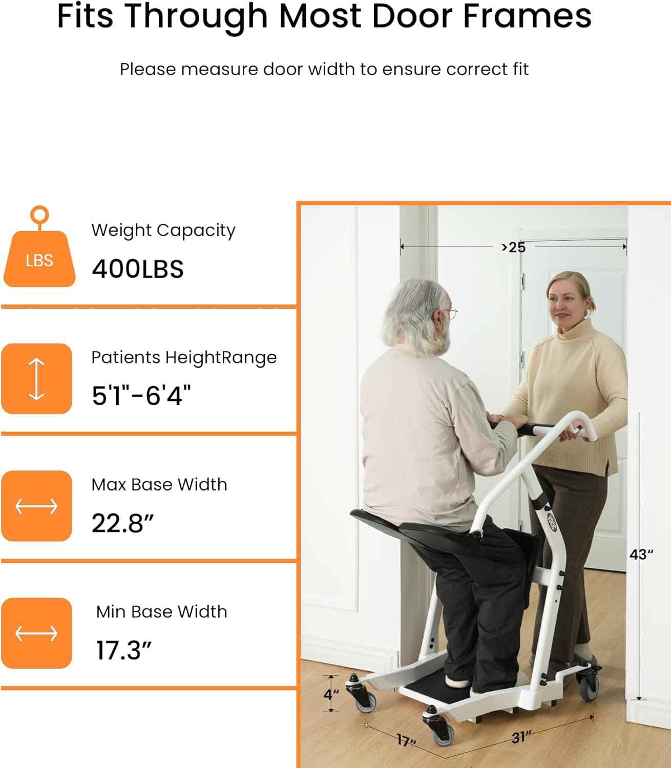 VOCIC 2026 Upgraded Sit to Stand Lift for Elderly Patient Transport Unit