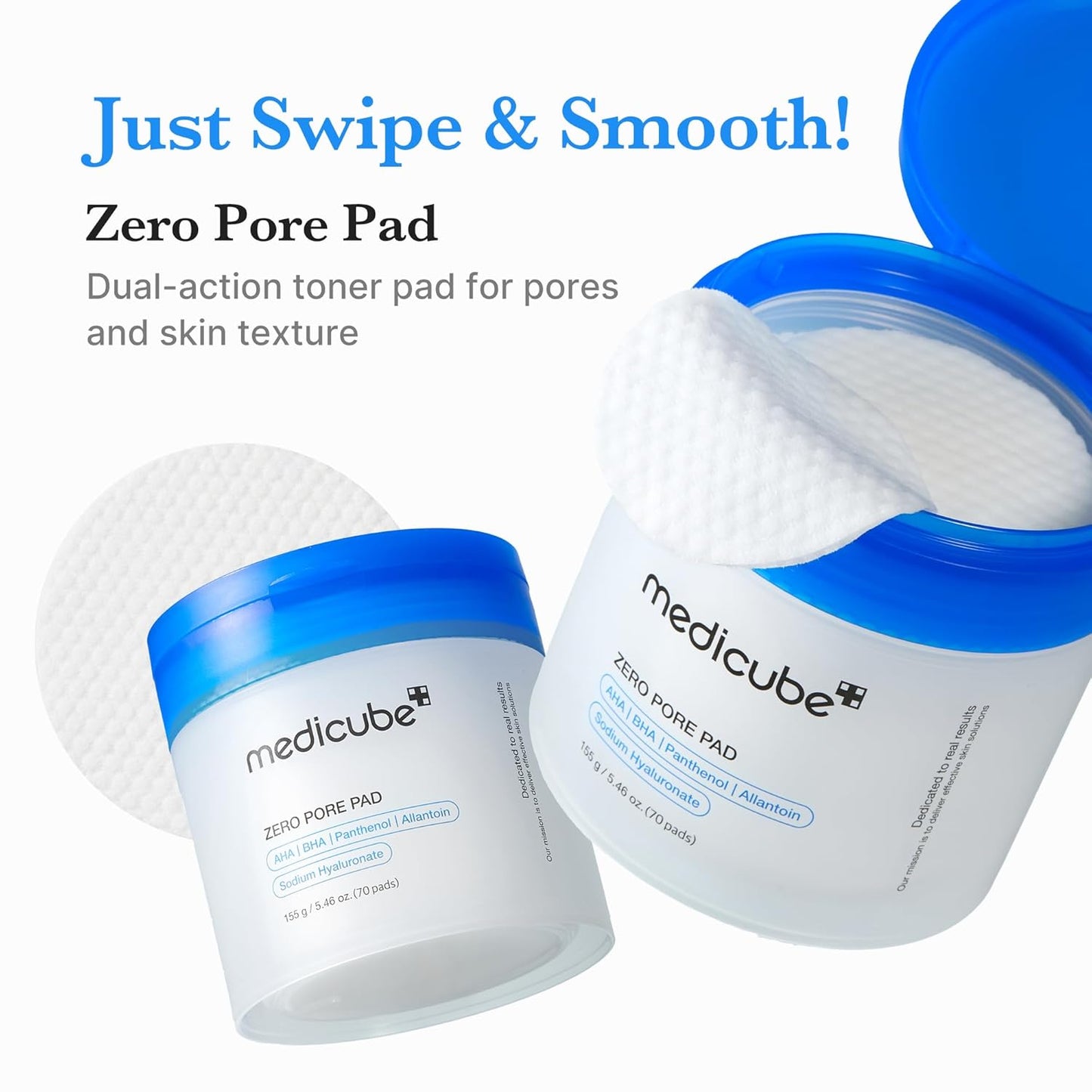 Medicube Zero Pore Pad 2.0 Dual-Textured Facial Toner Pads 70 Count