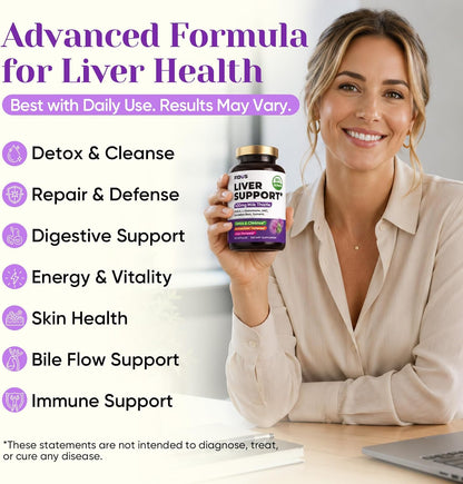 Fidus Milk Thistle Liver Support Detox Cleanse Formula Capsules